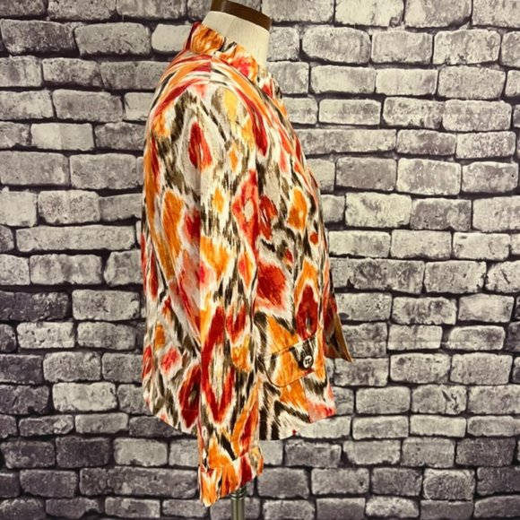 Chico's Multicolored No Close 3/4 Sleeve Jacket Size Medium - Picture 8 of 10